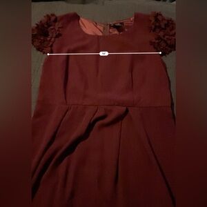 Esley Dress Burgundy Ruffle‎ Cap Sleeves Medium